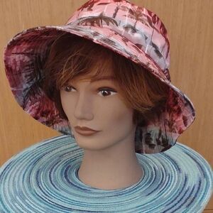 Caribbean Joe Pink Palm Tree Bucket Hat